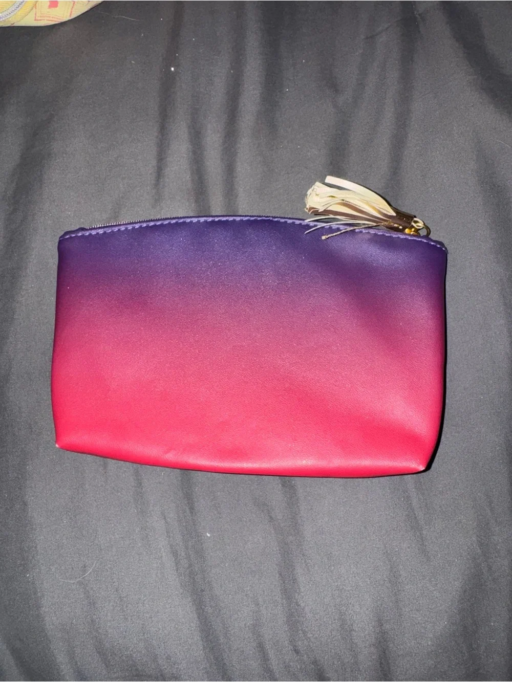 ipsy Ombre Cosmetic Pouch in Purple and Pink with Gold Tassel